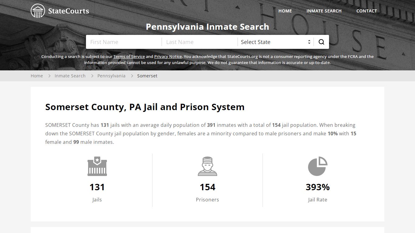 Somerset County, PA Inmate Search - StateCourts