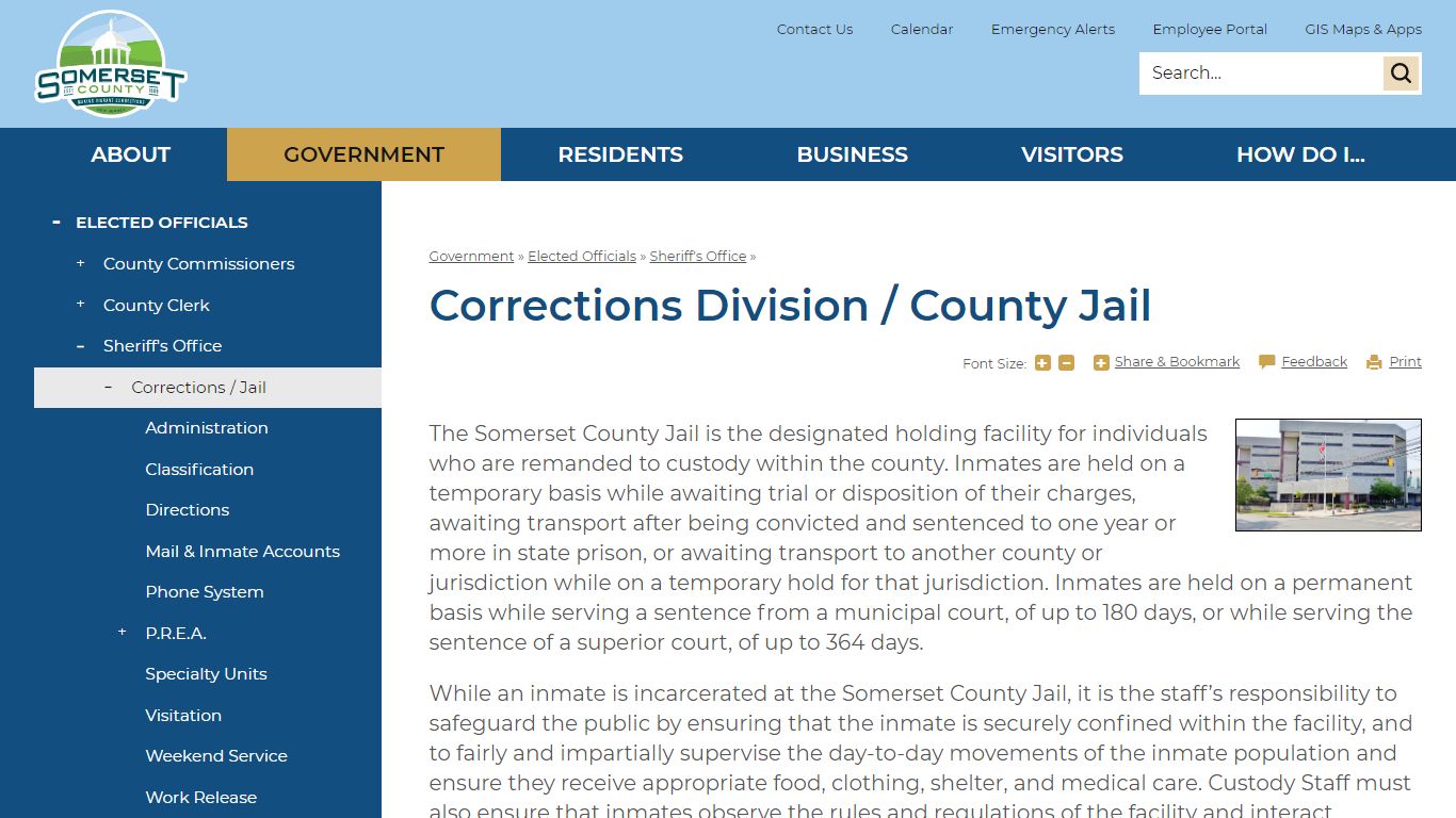 Corrections Division / County Jail | Somerset County